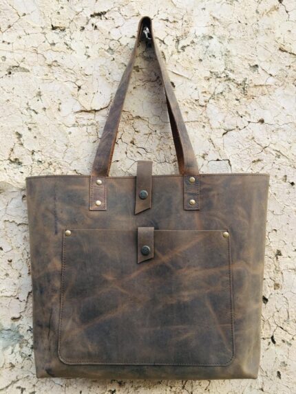 Vintage Oil Pull-Up Leather Shoulder Bag