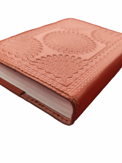 Leather Notebook with Textured Pattern and Stitching