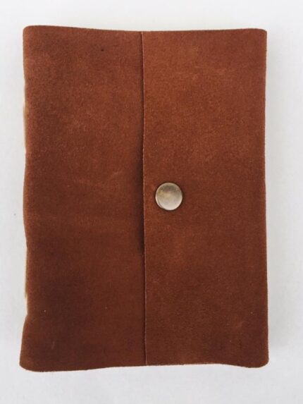 Rust Suede Notebook with Button Closure and Side Stitch
